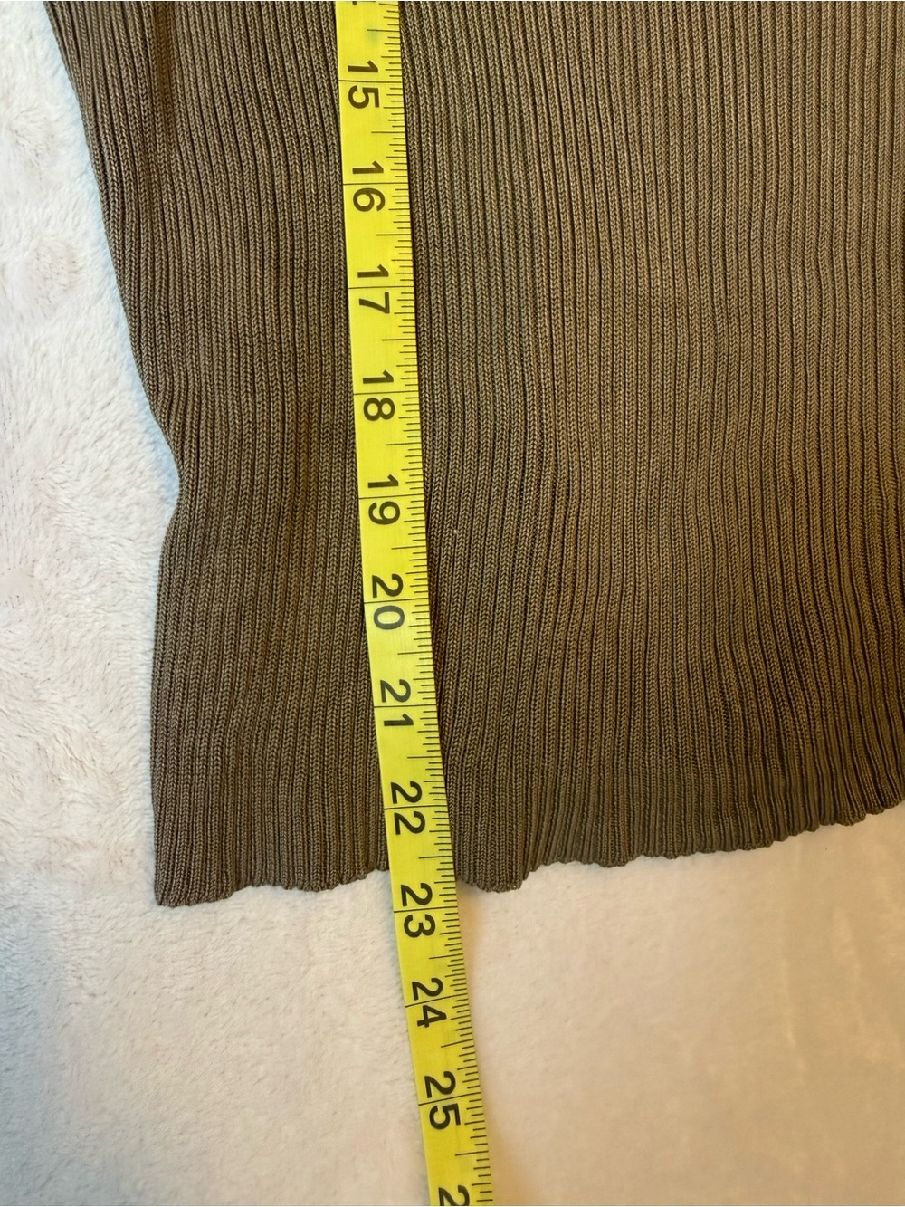 Preview Collection Olive Ribbed Crew Neck Sweater - Picture 5 of 5